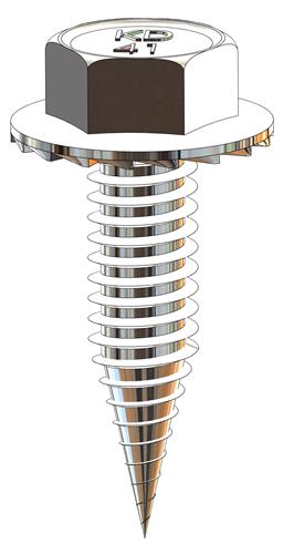 Bohrschraube Edelstahl C1 (410) 4,2 x 16 mm Bohrspitze #SP Sechskantkopf – RAL 9007
