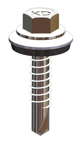 Bohrschraube Bi-Metall 5,5 x 27 mm Bohrspitze #2 Sechskantkopf 250 Stück – RAL 9005
