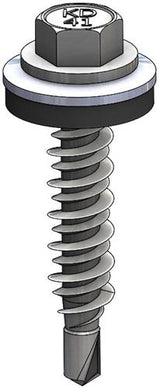Fassadenschraube Hi-Lo Edelstahl C1 (410) 6,3 x 38 mm – RAL 8004