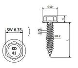 Bohrschraube Edelstahl C1 (410) 4,2 x 16 mm – RAL 6007