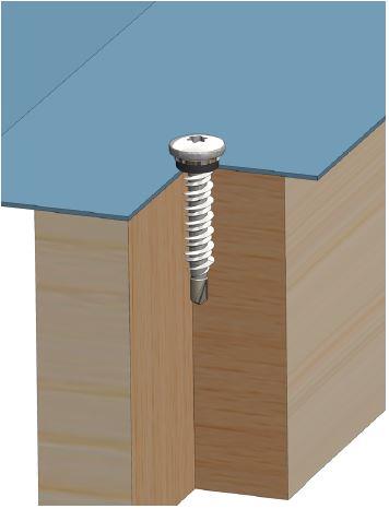 Fassadenschraube Hi-Lo Edelstahl C1 (410) 6,3 x 38 mm – RAL 9005 M Mattschwarz