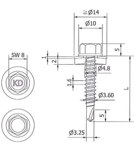 Bohrschraube Bi-Metall 4,8 x 28 mm – Blank