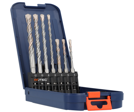 Hammerbohrerset 5,6,8x100 lengte en 6,8,10,12x160 lengte x 100 en 160 mm Blank