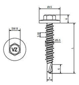 Fassadenschraube Hi-Lo 5,5 x 35 mm – RAL 7031 Blaugrau